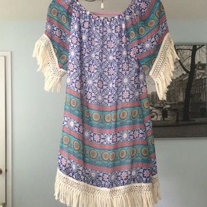 Crochet off the shoulder dress